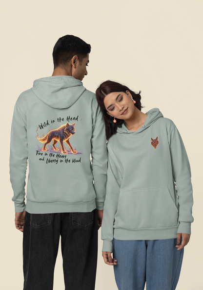 Wolf Wild in the Head Fire in the Heart BS - Unisex Erwachsenen Bio Organic Cruiser Hoodie 2.0 ST/ST
