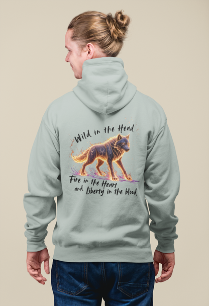 Wolf Wild in the Head Fire in the Heart BS - Unisex Erwachsenen Bio Organic Cruiser Hoodie 2.0 ST/ST