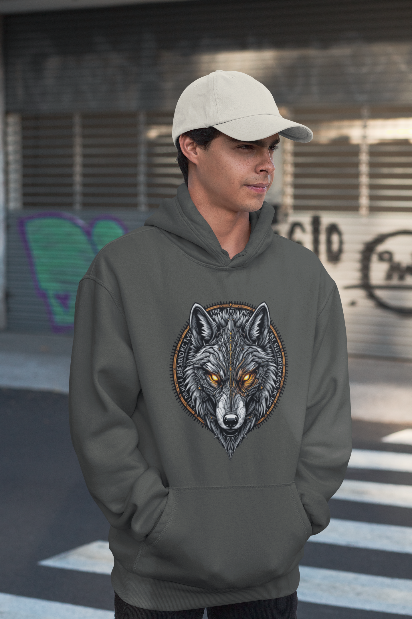 Wolf Runen Magische Augen - Unisex Erwachsenen Bio Organic Cruiser Hoodie 2.0 ST/ST
