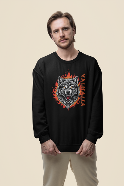 Wolf in Flames Valhalla - Sudadera unisex para adultos Bio Changer ST/ST SH