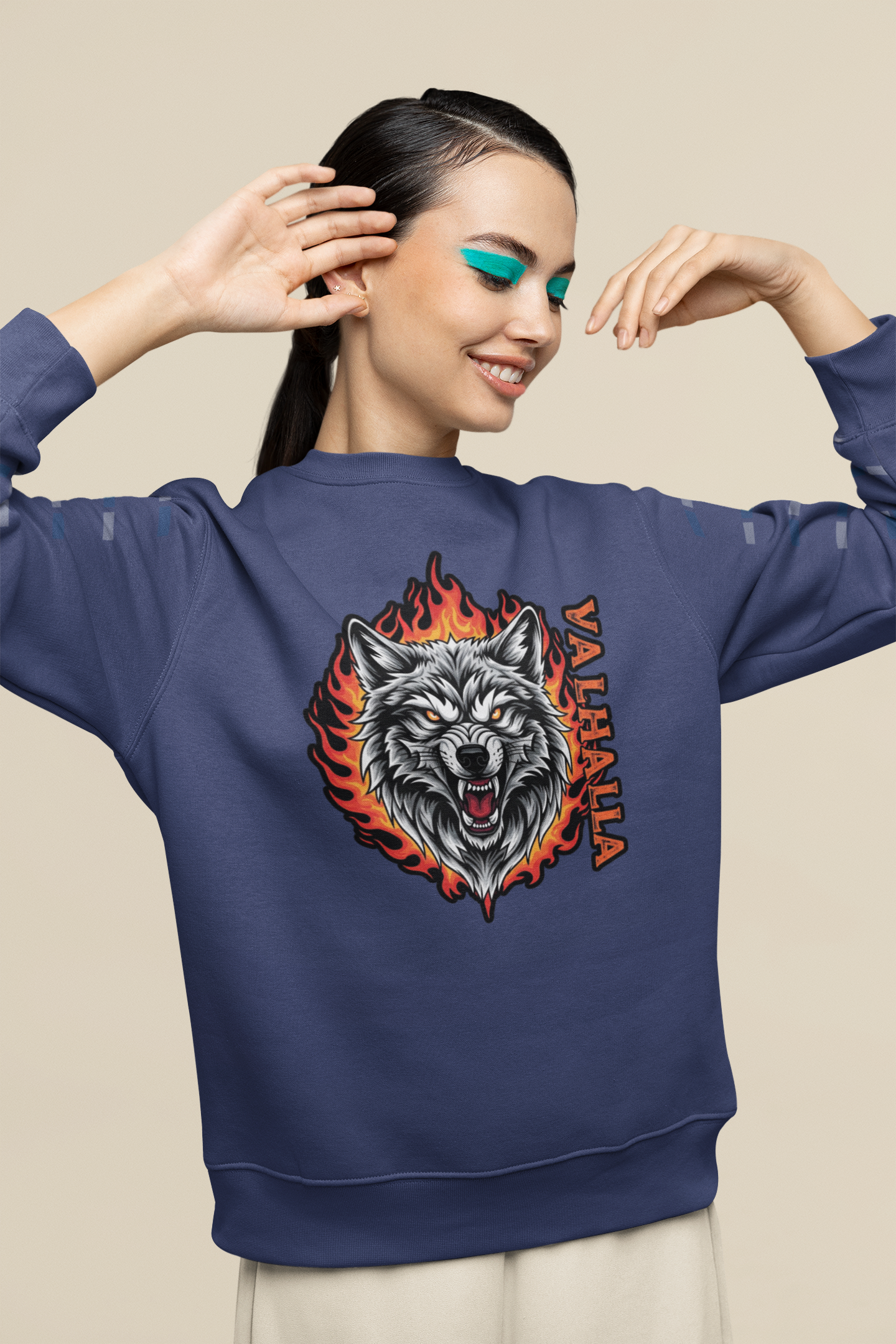 Wolf in Flames Valhalla - Sudadera unisex para adultos Bio Changer ST/ST SH