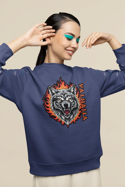 Wolf in Flames Valhalla - Sudadera unisex para adultos Bio Changer ST/ST SH