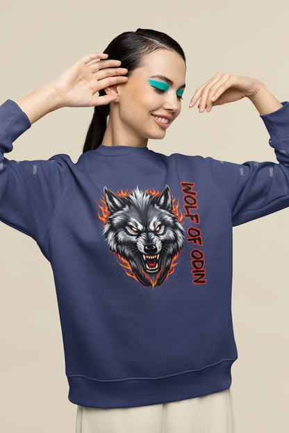 Wolf in Flames Wolf of Odin - Unisex Adult Bio Changer Sweatshirt ST/ST SH