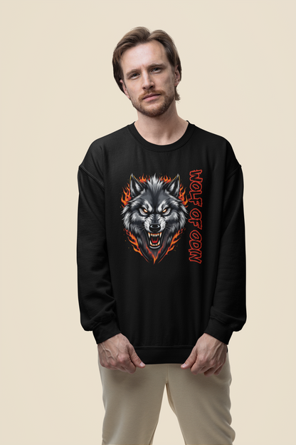 Wolf in Flames Wolf of Odin - Unisex Adult Bio Changer Sweatshirt ST/ST SH