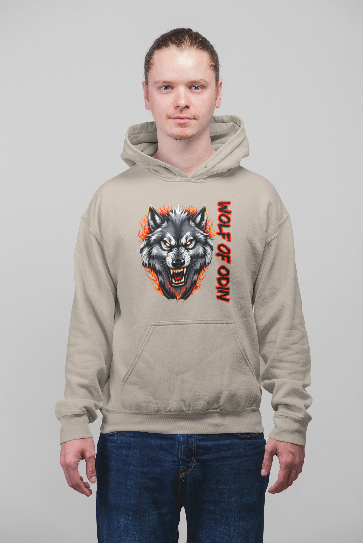 Wolf in Flammen Wolf of Odin - Unisex Erwachsenen Bio Organic Cruiser Hoodie 2.0 ST/ST
