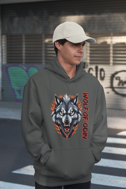 Wolf in Flammen Wolf of Odin - Unisex Erwachsenen Bio Organic Cruiser Hoodie 2.0 ST/ST