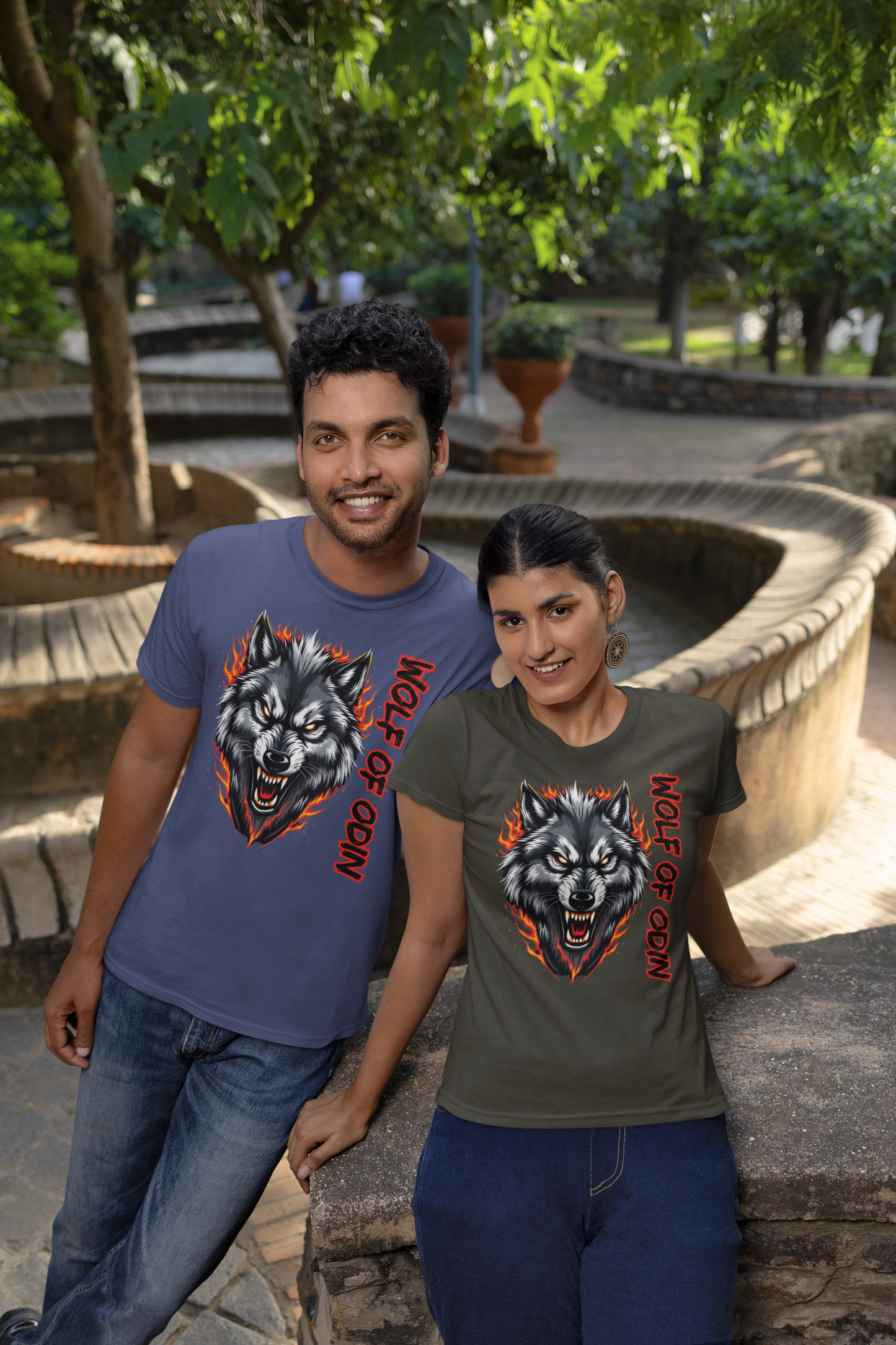 Wolf in Flammen Wolf of Odin - Unisex Erwachsenen Bio Baumwolle Kurzarm Shirt Creator T-Shirt 2.0 ST/ST SH