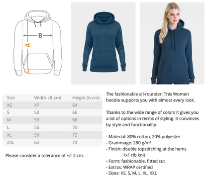 Damen organic Hoodie 2.0 ST/ST mit DTF Druck - 25 Jahre Jubiläums Ausgabe FFF FARFROMFEAR Tierschutz
