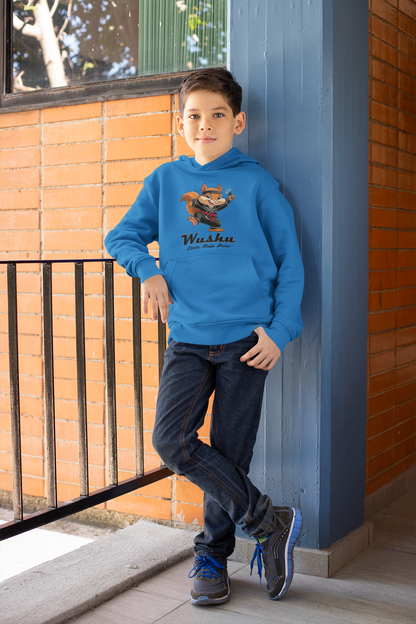 Wushu Mittelschwerer Fleece-Hoodie für Jugendliche – Wushu Little Ninja Hero - Weltweit verfügbar - GL