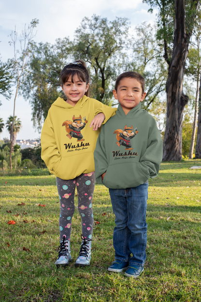 Wushu Mittelschwerer Fleece-Hoodie für Jugendliche – Wushu Little Ninja Hero - Weltweit verfügbar - GL
