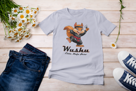 Wushu LNH Kinder T-Shirt Kurzarm-Shirt Bio Baumwolle Hochwertig - Wushu Little Ninja Hero - Mini Creator 2 T-Shirt ST/ST SH