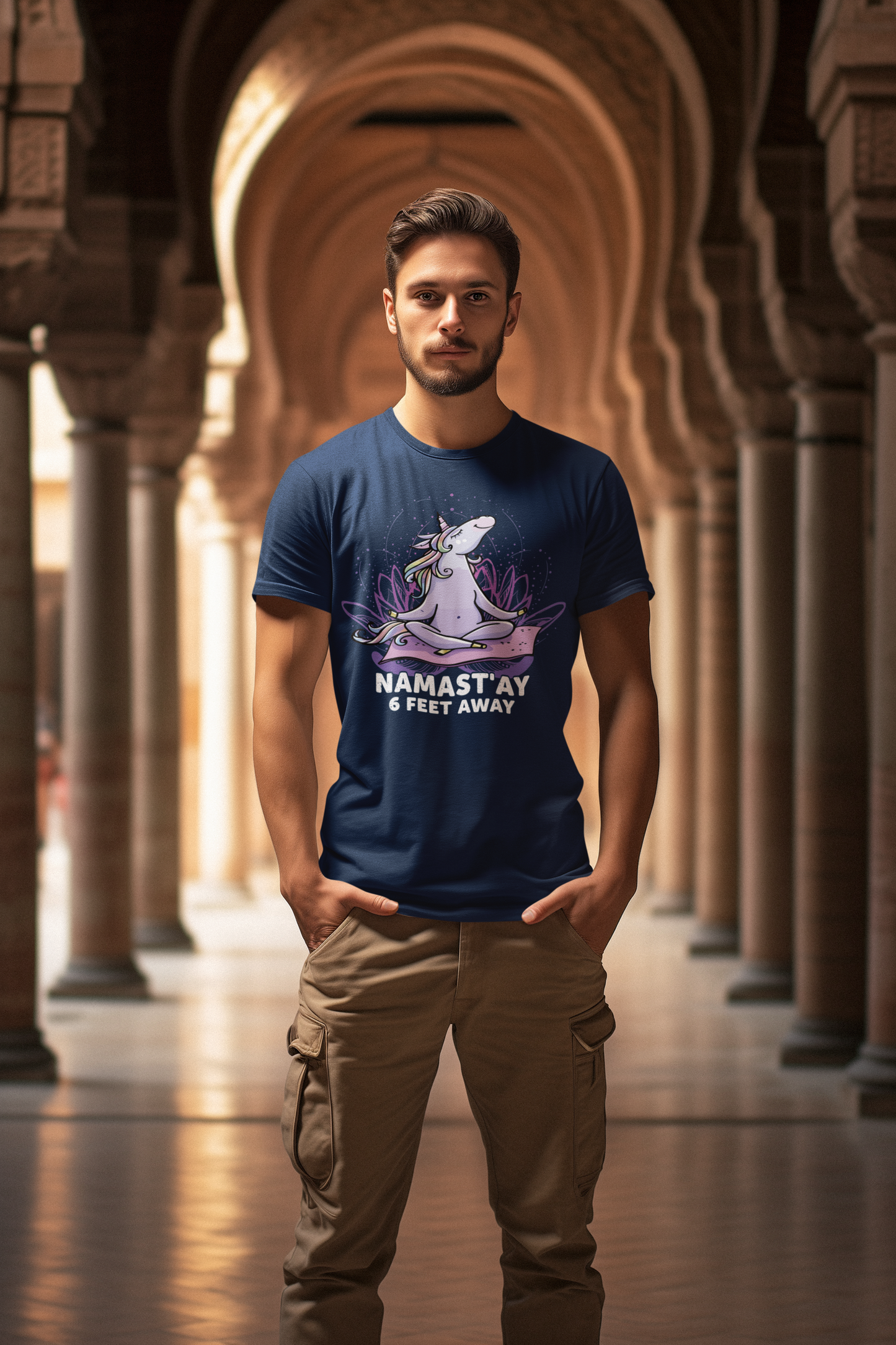 Yoga Einhorn NAMAST`AY 6 Feet away Creator T-Shirt SK