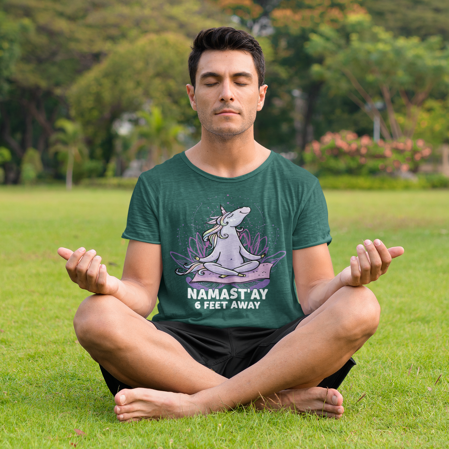 Yoga Einhorn NAMAST`AY 6 Feet away Creator T-Shirt SK