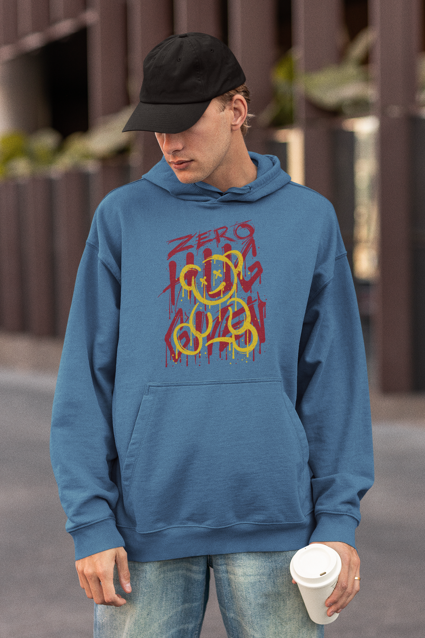 ZERO HUG GIVEN Streetwear Frontside - Slammer Bio Oversized Unisex Adult Hoodie SH