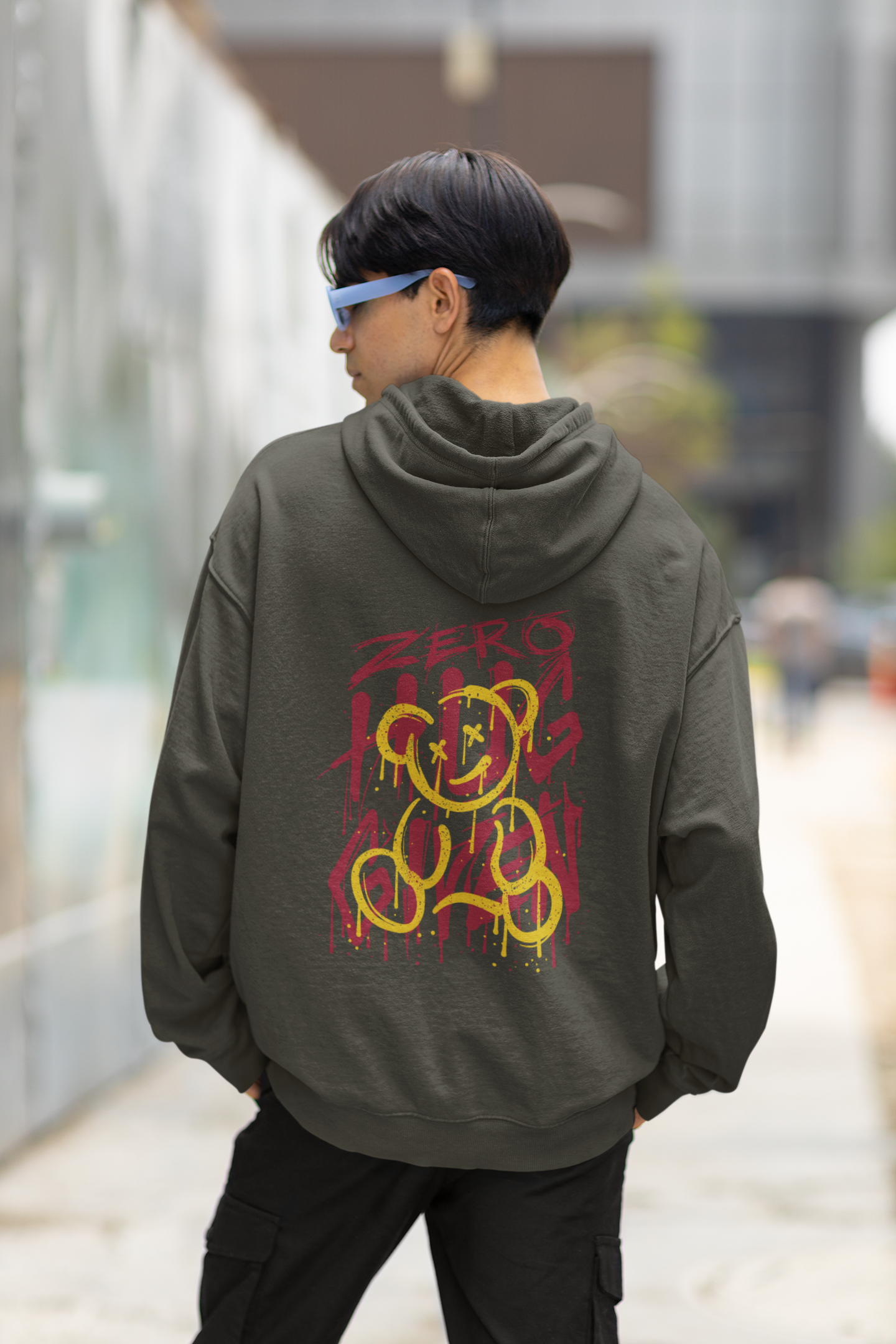 ZERO HUG GIVEN Streetwear Backside - Slammer Bio Oversized Unisex Hoodie Erwachsenen SH