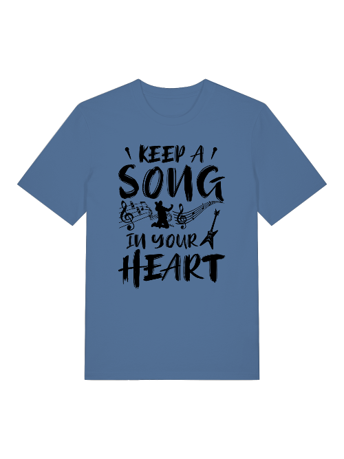 Keep a Song in your Heart Front - Unisex Erwachsenen Bio Baumwolle T-Shirt Creator 2.0 ST/St SH