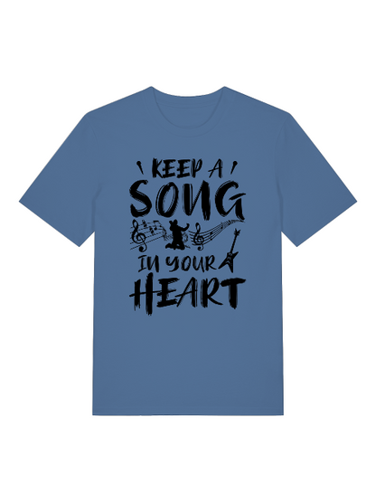 Keep a Song in your Heart Front - Unisex Erwachsenen Bio Baumwolle T-Shirt Creator 2.0 ST/St SH