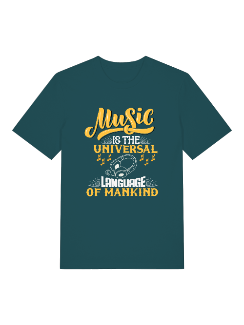 Music is the universal Language Front - Unisex Erwachsenen Bio Creator T-Shirt SH