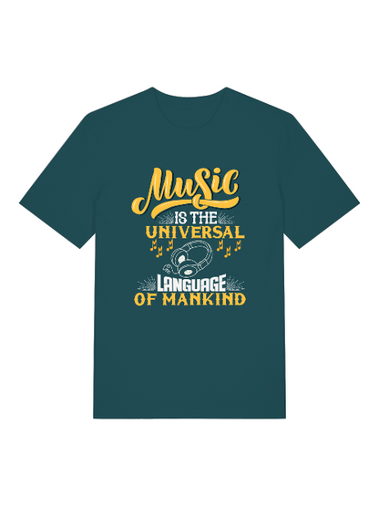 Music is the universal Language Front - Unisex Erwachsenen Bio Creator T-Shirt SH