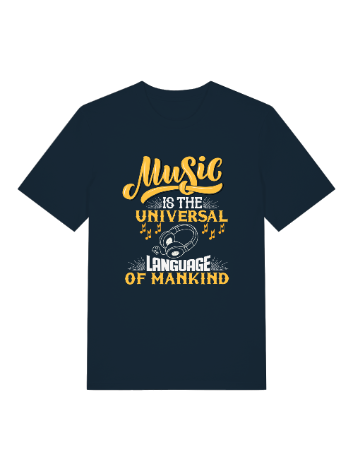 Music is the universal Language Front - Unisex Erwachsenen Bio Creator T-Shirt SH