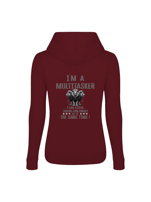 Girlie College Hoodie I`m a Multitasker 3 Löwen