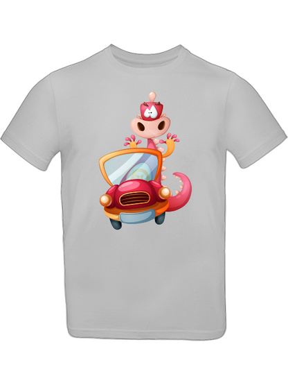 Cartoon Drache im Auto T-Shirt Kids SK