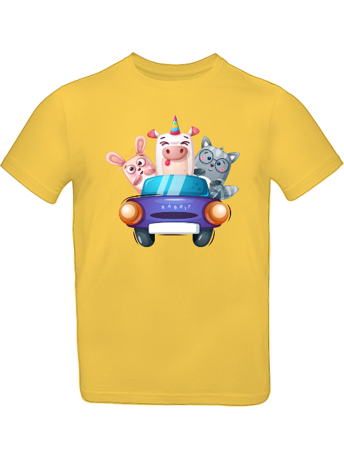 Cartoon Trio Schwein Hase Cat T-Shirt Kids SK