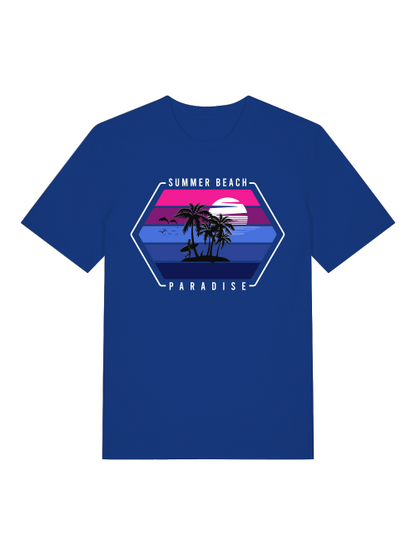 Retro Surfer Sunset Front - Unisex Erwachsenen Bio Baumwolle Kurzarm Shirt Creator T-Shirt 2.0 ST/ST SH