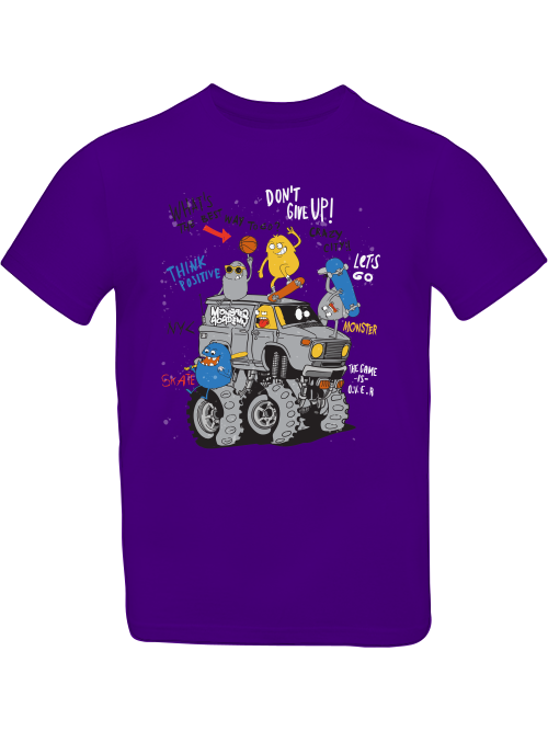 Camiseta de dibujos animados Monster Truck con amigos para niños