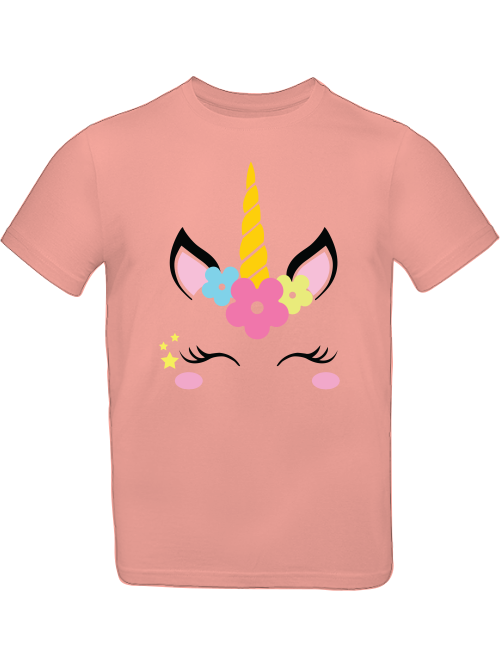 Einhorn Flower Unicorn Face T-Shirt Kids SK