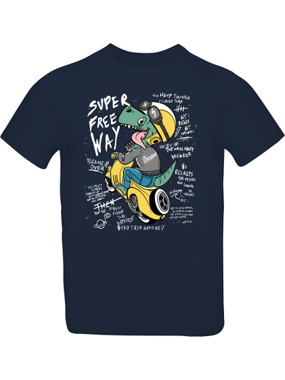Cartoon Dinospeed auf Motorroller T-Shirt Kids SK