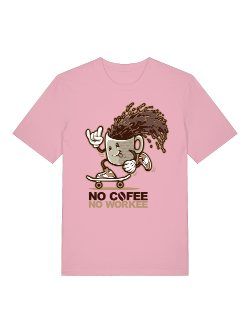 No Cofee No workee Front  - Unisex Erwachsenen Bio Baumwolle Kurzarm Shirt Creator T-Shirt 2.0 ST/ST SH