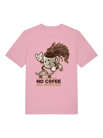 No Cofee No workee Front  - Unisex Erwachsenen Bio Baumwolle Kurzarm Shirt Creator T-Shirt 2.0 ST/ST SH
