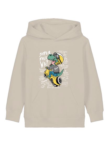 Cartoon Dinospeed auf Motorroller - Mini Cruiser Hoodie 2.0 Kinder Kapuzenpullover SK