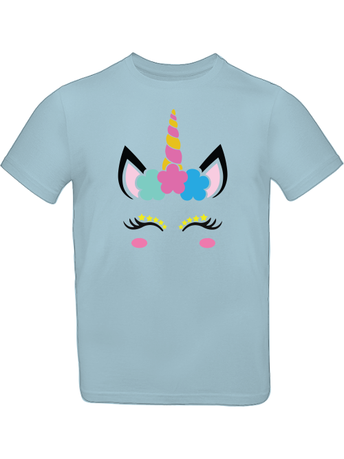 Einhorn Flower and Stars Unicorn Face T-Shirt Kids SK