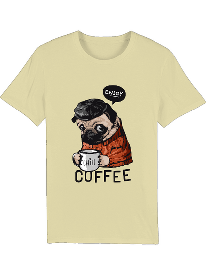 Perro disfruta del café Relájate - Camiseta del creador SK
