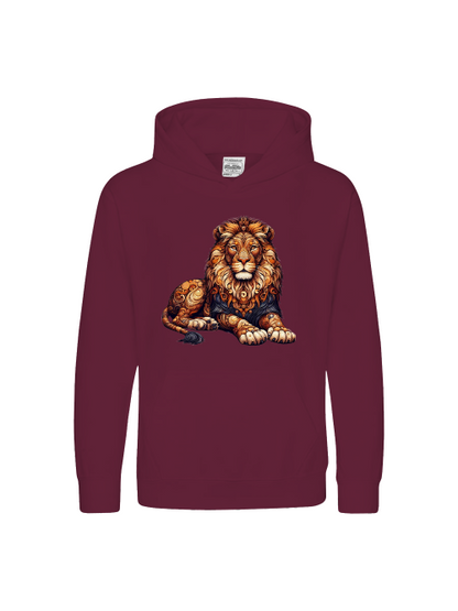 Sudadera con capucha premium para niños Sweet Mandala Lion