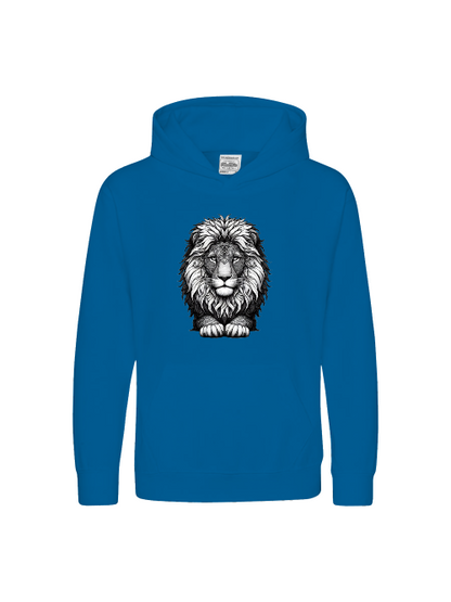 Sudadera con capucha premium para niños Sweet Mandala cabeza de león en gris