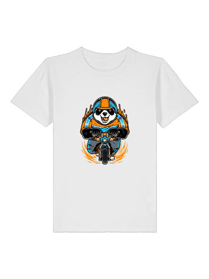 Camiseta infantil Panda Biker de dibujos animados - Mini Creator 2.0 SK