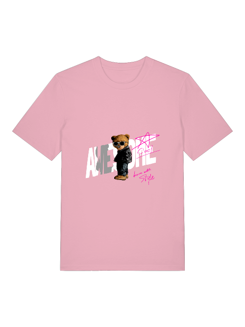 Born with Style Teddy Front - Unisex Erwachsenen Bio Baumwolle Kurzarm Shirt Creator T-Shirt 2.0 ST/St SH