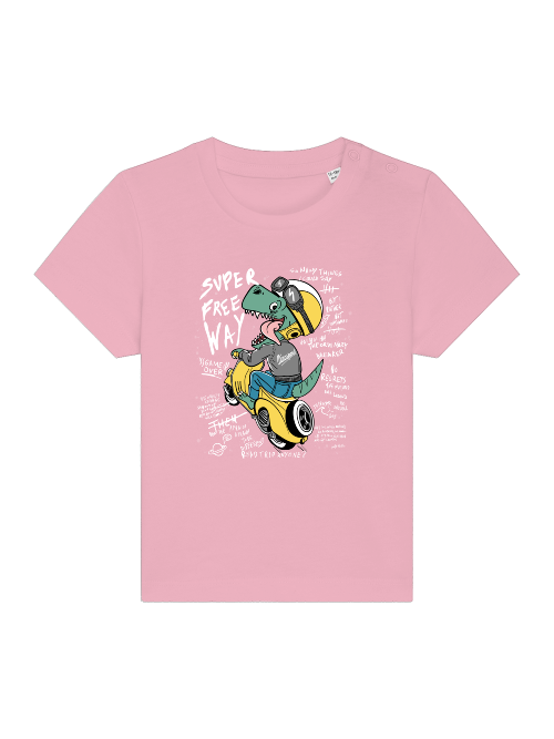 Cartoon Dinospeed auf Motorroller - Baby Creator T-Shirt SK