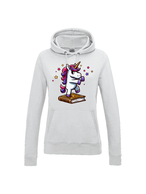 Girlie College Hoodie Einhorn tanzt auf Buch