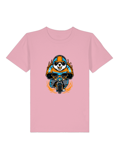 Camiseta infantil Panda Biker de dibujos animados - Mini Creator 2.0 SK