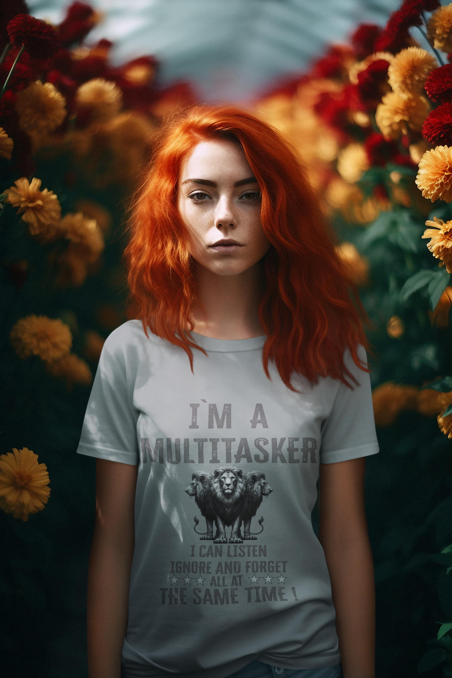 Creator T-Shirt I am Multitasker 3 Lions