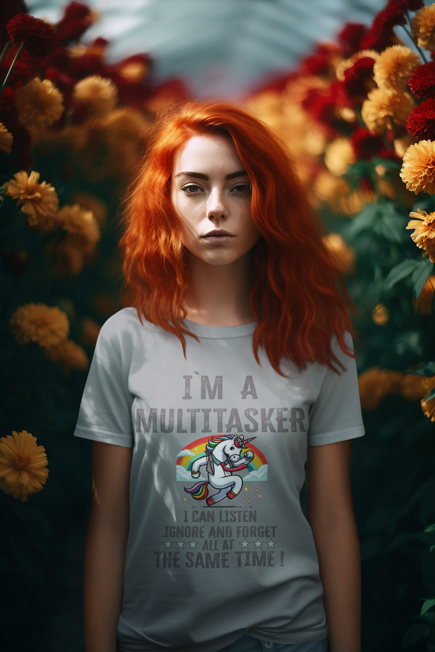 Creator T-Shirt I am a multitasker unicorn with tie