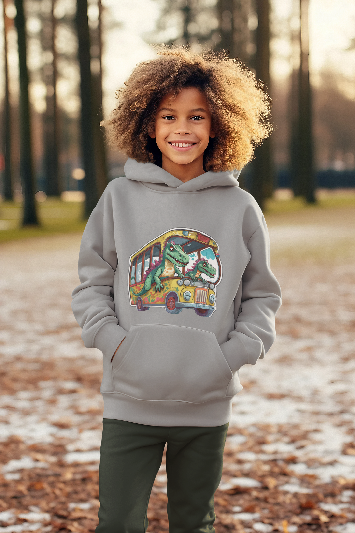 Sudadera con capucha premium para niños Dinobus