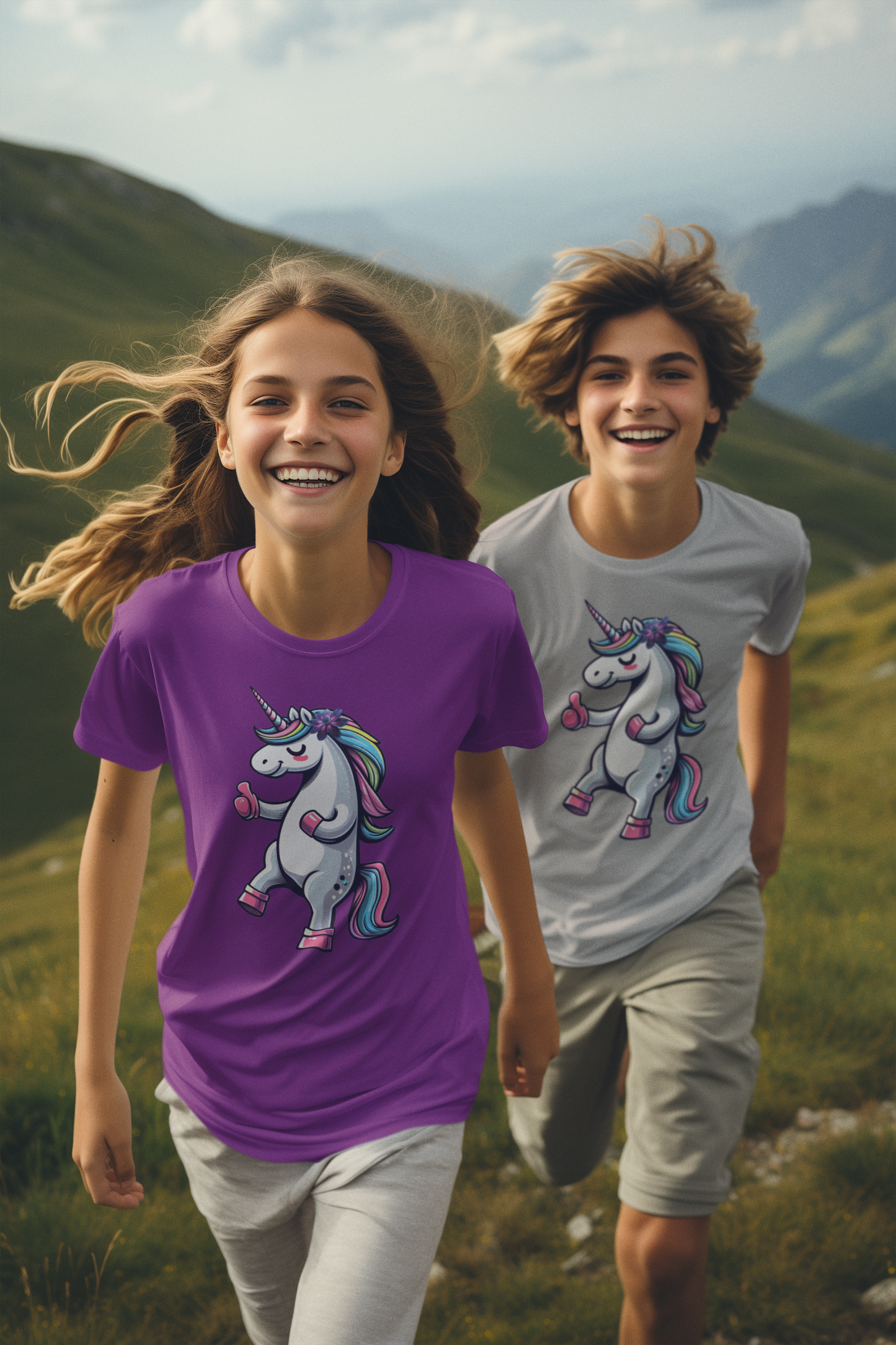 Einhorn mit Daumen hoch T-Shirt Kids SK