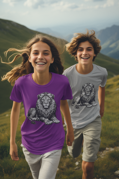 Mandala Löwe in grau T-Shirt Kids SK