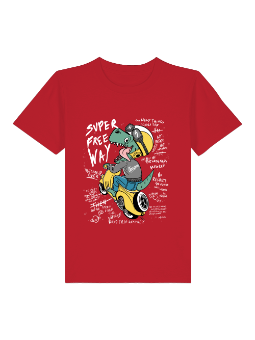 Cartoon Dinospeed auf Motorroller - Mini Creator 2.0 Kids T-Shirt SK