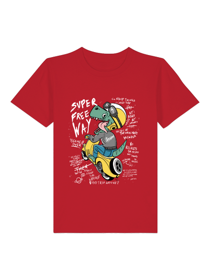 Cartoon Dinospeed auf Motorroller - Mini Creator 2.0 Kids T-Shirt SK